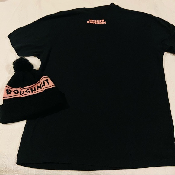 VOODOO DOUGHNUTS 2-4-1 Black Beanie + Shirt - Picture 2 of 2